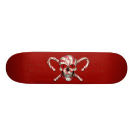 Rotes Zuckerstange-Zuckerschädel-Skateboard Skateboard