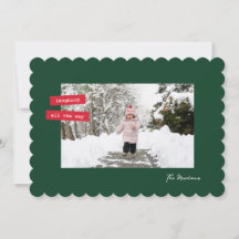 Rotetikett Einzelbild Flach-Weihnachtskarte