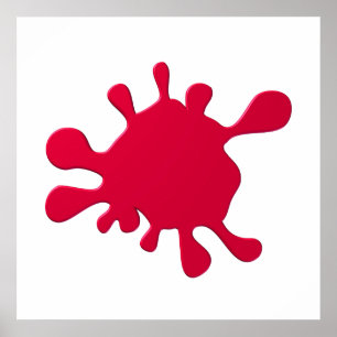 Rotfarbenblock Poster