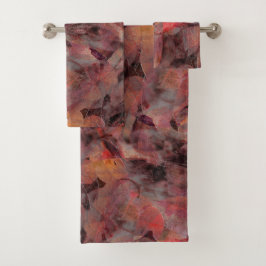 Rotfarbene Pflaster auf grauem schwarzem Hintergru Badhandtuch Set