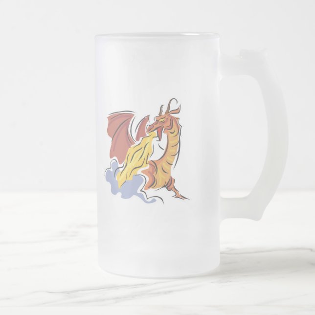 Rotfeuerdrache Mattglas Bierglas (Rechts)