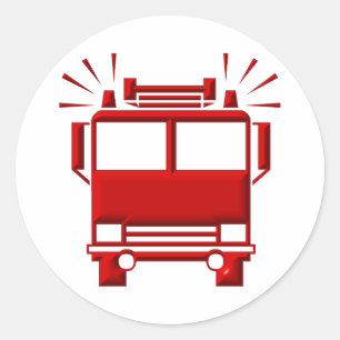 Rotfeuerwagen Runder Aufkleber