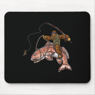 Rotfisch-Angeln-Jagd auf Bigfoot-Angler Mousepad