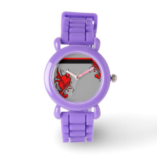 Rotflorale Herzbeobachtungen Armbanduhr