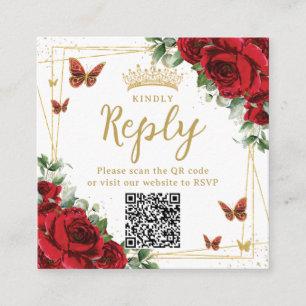 Rotfloralschmetterlinge Quinceanera UAWG QR Code Begleitkarte