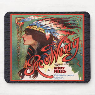 Rotflügel-Indianermädchen-Mauspad Mousepad