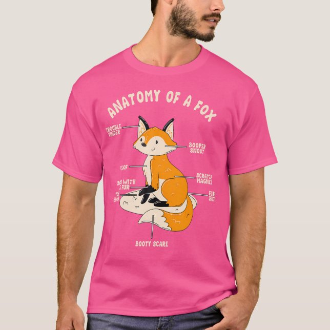 Rotfuchs Anatomie eines Fuchses T-Shirt (Vorderseite)