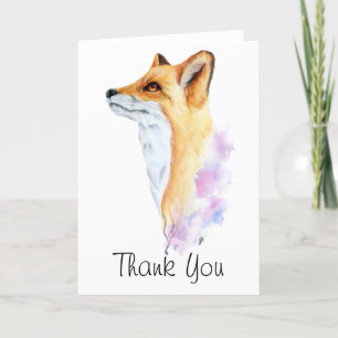 Rotfuchs-Aquarell-Gemälde Danke