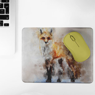 Rotfuchs-Aquarellporträt 02 Mousepad
