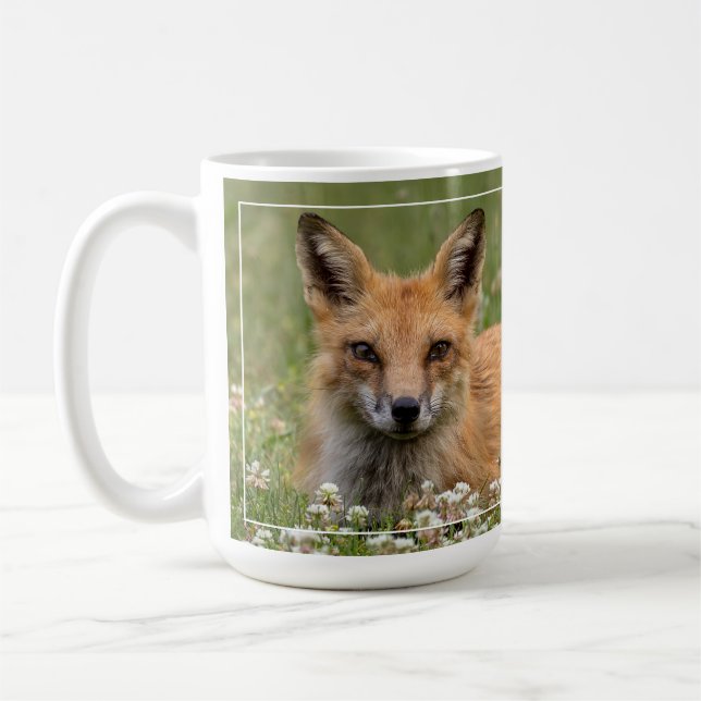 Rotfuchs auf einem Bettsockel Kaffeetasse (Links)