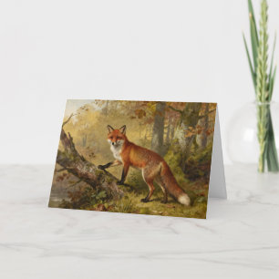 Rotfuchs im Wald Geburtstag Karte