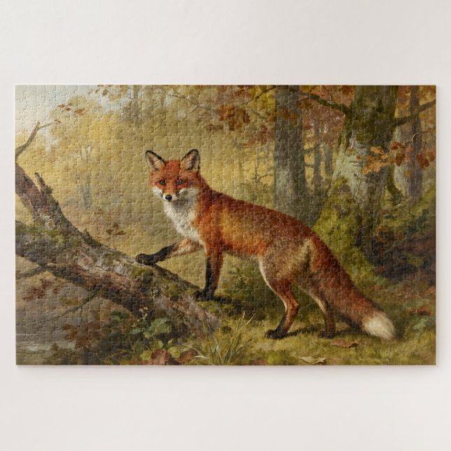 Rotfuchs im Wald Puzzle (Horizontal)