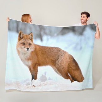 Rotfuchs im Winter Fleecedecke