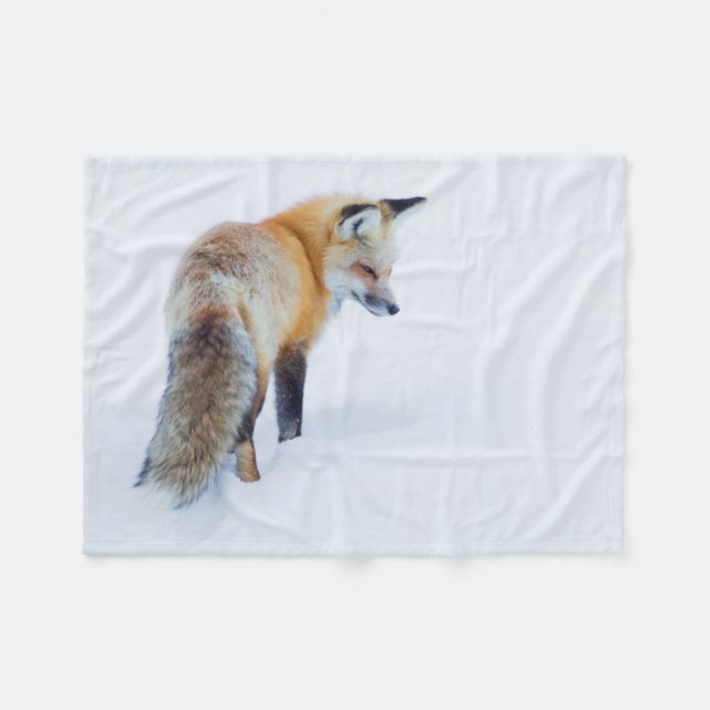Rotfuchs im Winter Fleecedecke (Vorderseite (Horizontal))