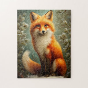 Rotfuchs im Winterwald Puzzle