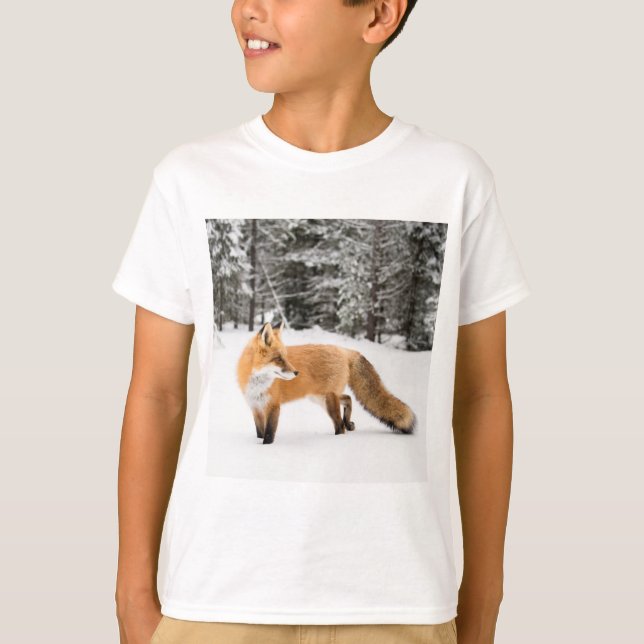 Rotfuchs in weißem Schnee T-Shirt (Vorderseite)