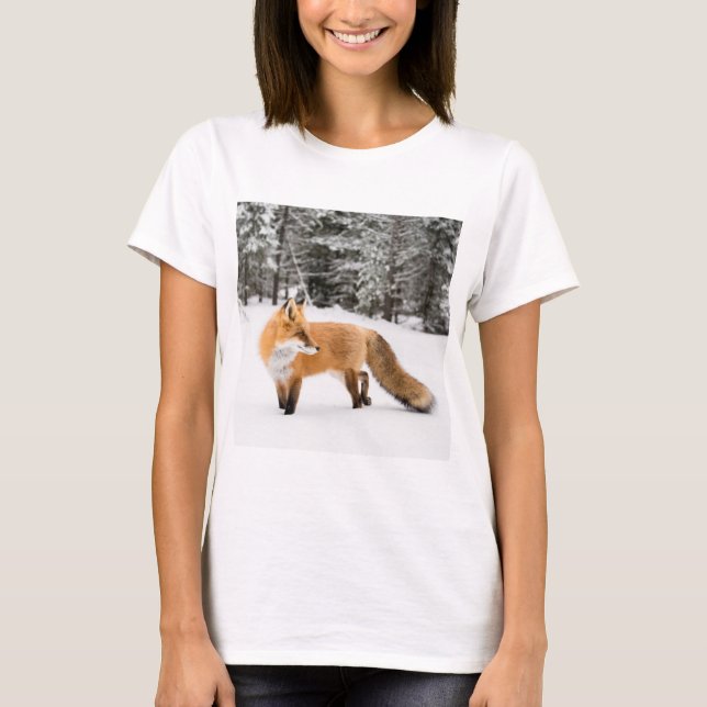 Rotfuchs in weißem Schnee T-Shirt (Vorderseite)