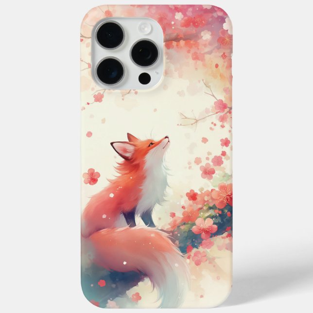 Rotfuchs-Kirschblütenbaum Case-Mate iPhone Hülle (Rückseite)