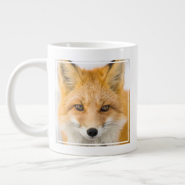 Rotfuchs-Porträt Jumbo-Tasse (Links)