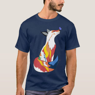 Rotfuchs und Niedlicher Schmetterling-T - Shirt