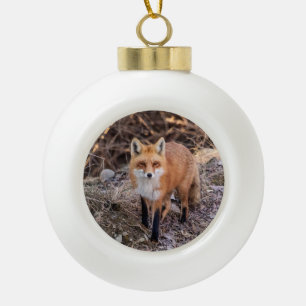 Rotfuchs von Nahem und Persönlich Keramik Kugel-Ornament