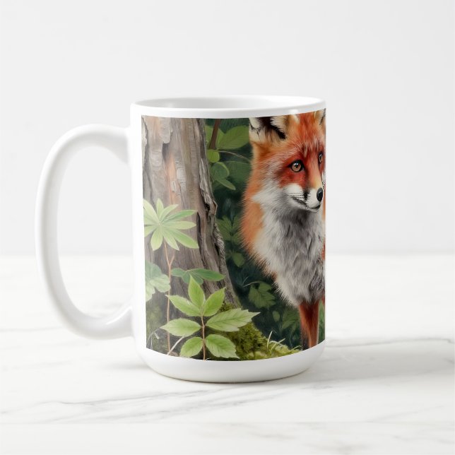 Rotfuchs-Wald-Wildnisporträt Kaffeetasse (Links)