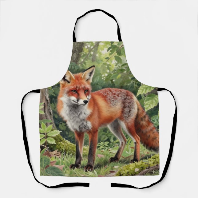 Rotfuchs Wald Wildtierporträt Schürze (Vorderseite)