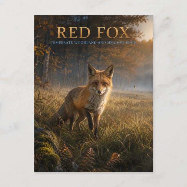 Rotfuchs-Waldwiese TIERWELT Postkarte (Vorderseite)