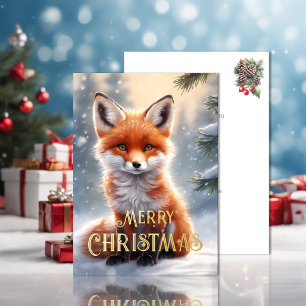 Rotfuchs Weihnachten Folien Feiertagskarte