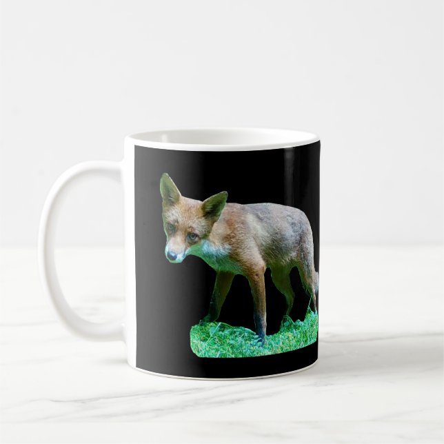 Rotfuchsjunges Grüner Moos Wald Forst Wildtiere Kaffeetasse (Links)
