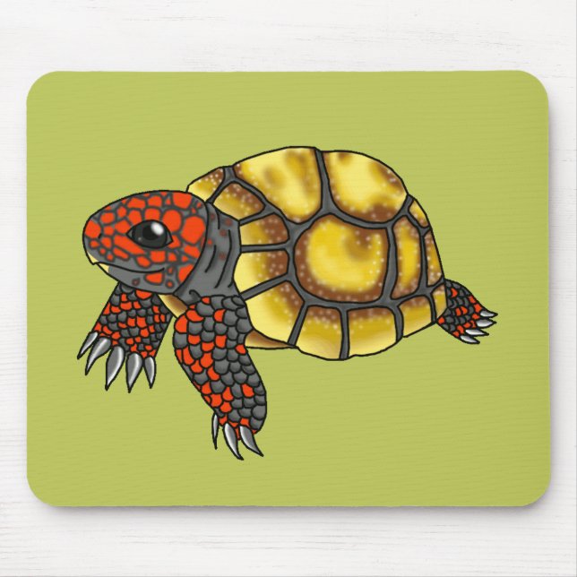 Rotfuß-Tortoise Mousepad (grün) (Vorne)