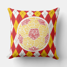 Rotfußball-Typografie-Kissen Kissen