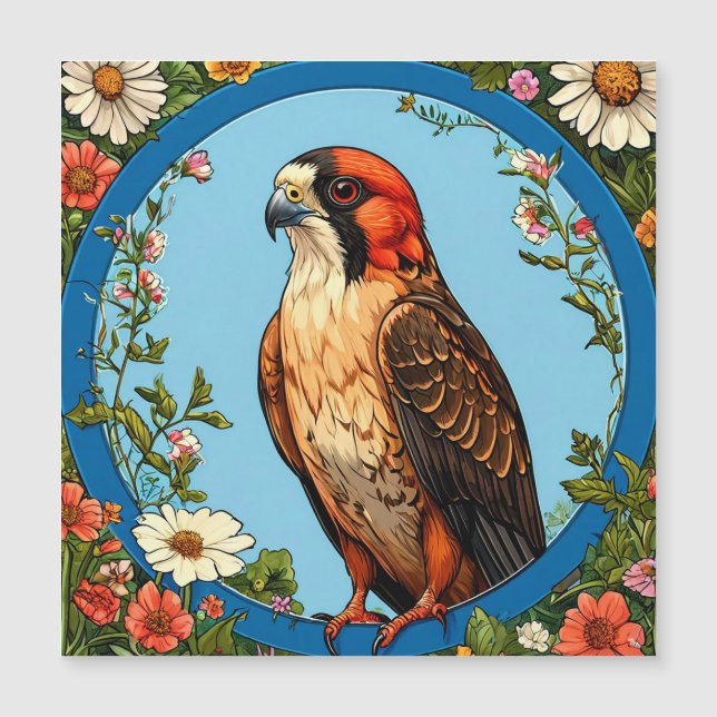 Rotfußfalke Bird Magnetkarte (Vorderseite)