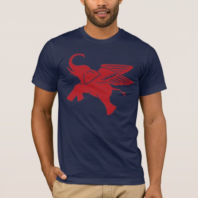 Rotgeflügelter Elefant T-Shirt (Vorderseite)