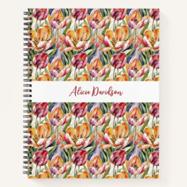 Rotgelbe Tulpen | Dein Name Notizbuch