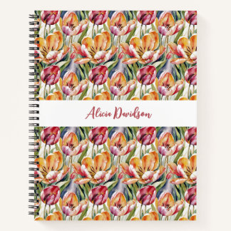 Rotgelbe Tulpen | Dein Name Notizbuch