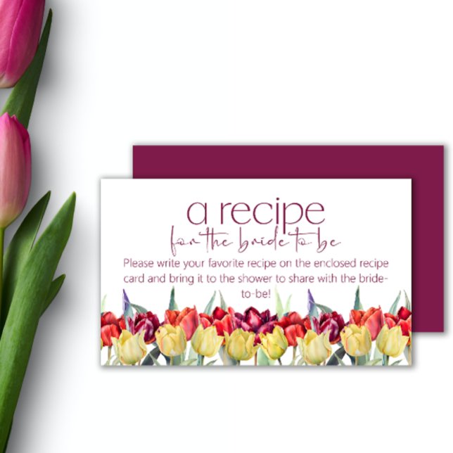 Rotgelbe Tulpen Rezept für die Braut Begleitkarte (Von Creator hochgeladen)