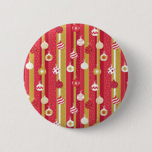 Rotgelbe Weihnachtsbaumschmuck Button