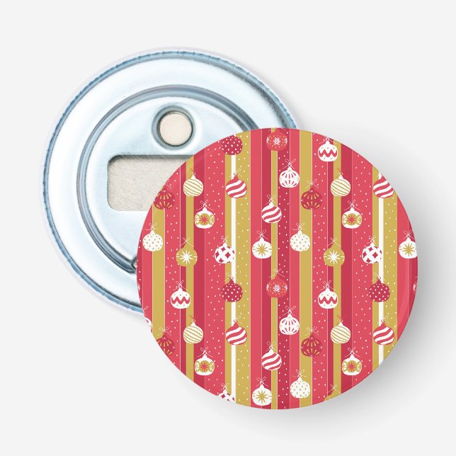 Rotgelbe Weihnachtsbaumschmuck Flaschenöffner (Vorderseite)