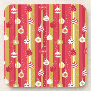 Rotgelbe Weihnachtsbaumschmuck Getränkeuntersetzer