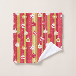 Rotgelbe Weihnachtsbaumschmuck Waschlappen