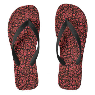 Rotgeometrische Musterschuhe Sommersandalen Flip Flops