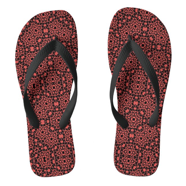 Rotgeometrische Musterschuhe Sommersandalen Flip Flops (Fußbett)