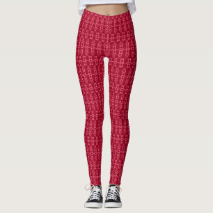 Rotgeometrische Ornamenmuster-Retro Leggings