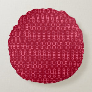 Rotgeometrische Ornamenmuster-Retro Rundes Kissen