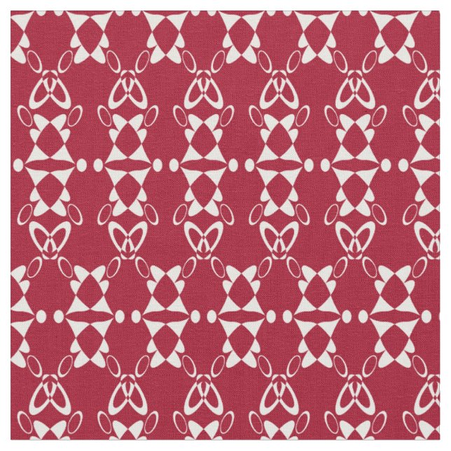 Rotgeometrische Ornamenmuster-Retro Stoff (Nahaufnahme)