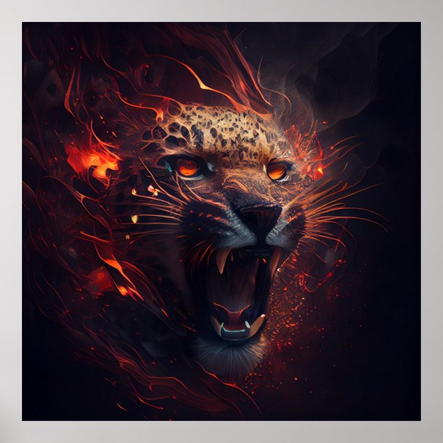 Rotgeparden-Poster Poster (Vorne)