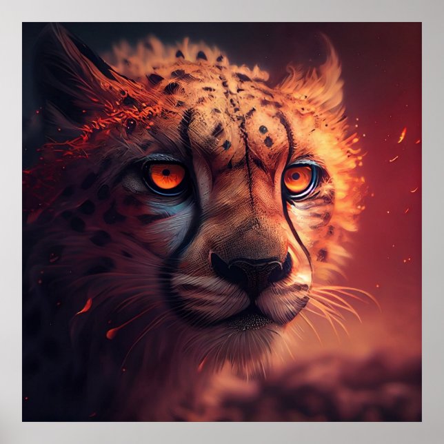 Rotgeparden-Poster Poster (Vorne)