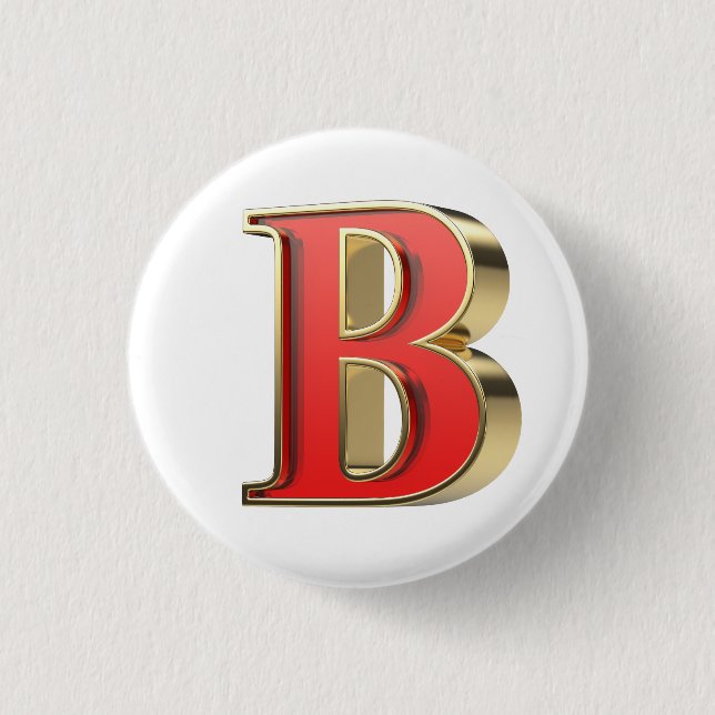 Rotglasbuchstabe B Button (Vorderseite)