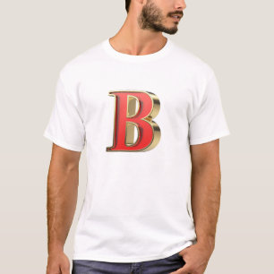 Rotglasbuchstabe B T-Shirt